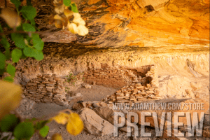 Light Shines Onto Ancient Cliff Dwellings